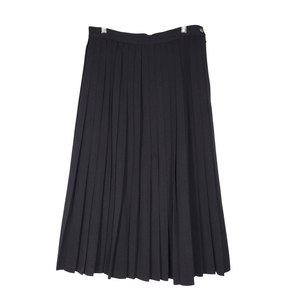 Black Pleated Midi Skirt